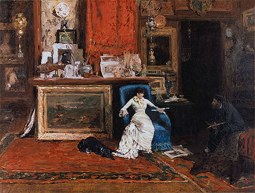 The Tenth Street Studio, 1880 by William Merritt Chase | Painting Reproduction