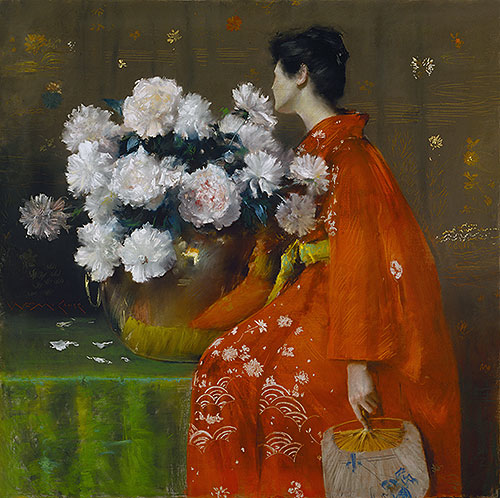 Spring Flowers (Peonies), 1889 by William Merritt Chase | Painting Reproduction