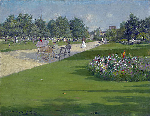 Tompkins Park, Brooklyn, 1887 by William Merritt Chase | Painting Reproduction