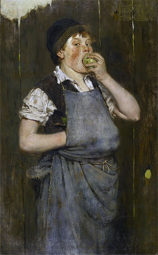 Boy Eating Apple (The Apprentice), 1876 | William Merritt Chase | Painting Reproduction