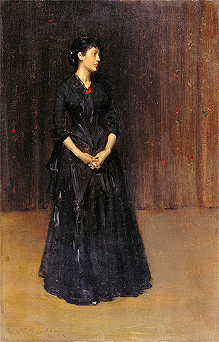 Woman in Black, c.1890 | William Merritt Chase | Gemälde Reproduktion