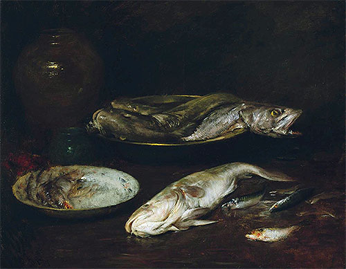 Stillleben - Fisch | William Merritt Chase | Gemälde Reproduktion
