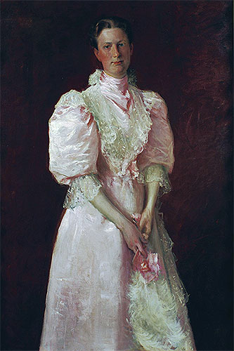 A Study in Pink (Mrs. Robert McDougal), 1895 by William Merritt Chase | Painting Reproduction