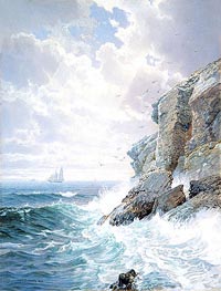 Purgatory Cliff, 1876 von William Trost Richards | Gemälde-Reproduktion