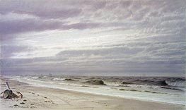 Beach Scene with Barrel and Anchor, 1870 by William Trost Richards | Painting Reproduction