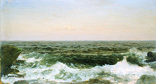 Sea off Cananicut Island, R. I., c.1880 | William Trost Richards | Painting Reproduction