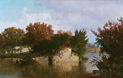 Trees along Stream in Fall, 1861 | William Trost Richards | Painting Reproduction
