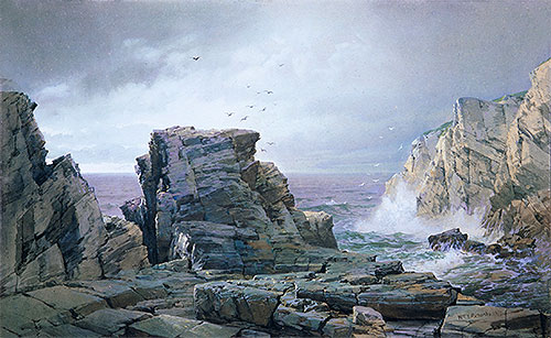 A Rocky Coast, 1877 | William Trost Richards | Painting Reproduction