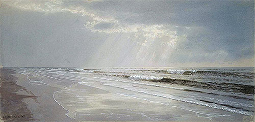 Beach with Sun Drawing Water, 1872 | William Trost Richards | Painting Reproduction