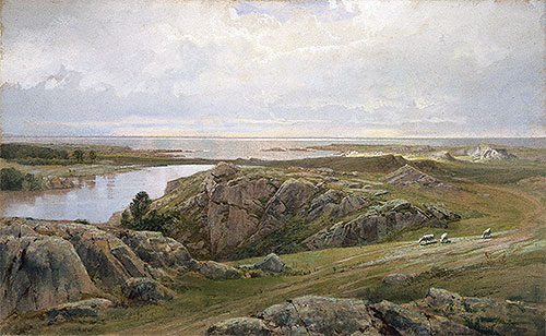 Lily Pond, Newport, 1877 | William Trost Richards | Painting Reproduction