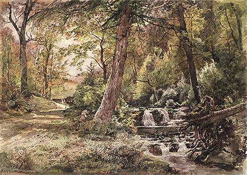 Landscape with Stream and Road, Chester County, c.1886 | William Trost Richards | Gemälde Reproduktion