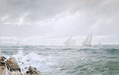 Yachts Off Newport, 1877 | William Trost Richards | Gemälde Reproduktion