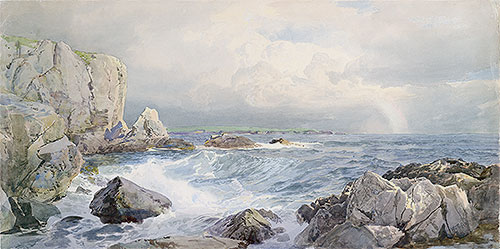 Rocks and Cliffs near the Sea, c.1885/90 | William Trost Richards | Gemälde Reproduktion