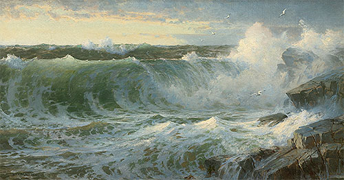 Rocky Surf Off Rhode Island, 1899 | William Trost Richards | Gemälde Reproduktion