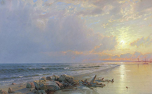 Sunset on the New Jersey Coast, 1872 | William Trost Richards | Gemälde Reproduktion