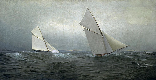 20 Miles to Windward (1885 America's Cup Race), 1885 | William Trost Richards | Gemälde Reproduktion