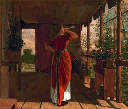 The Dinner Horn, 1873 by Winslow Homer | Painting Reproduction