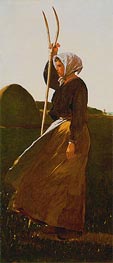 Girl with Pitchfork, 1867 von Winslow Homer | Gemälde-Reproduktion