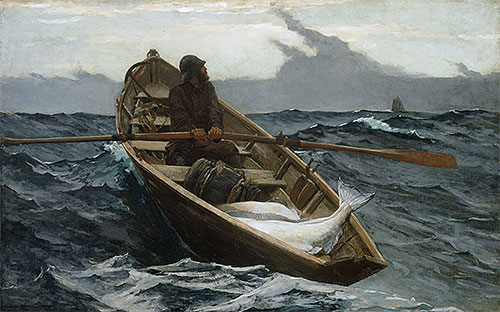 The Fog Warning, 1885 | Winslow Homer | Gemälde Reproduktion
