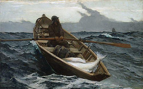 The Fog Warning, 1885 by Winslow Homer | Painting Reproduction