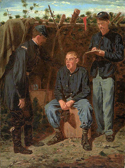 Playing Old Soldier, 1863 by Winslow Homer | Painting Reproduction