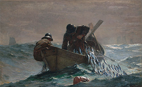 The Herring Net, 1885 by Winslow Homer | Painting Reproduction