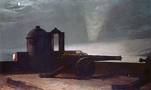 Suchscheinwerfer am Hafeneingang, Santiago de Cuba | Winslow Homer | Gemälde Reproduktion