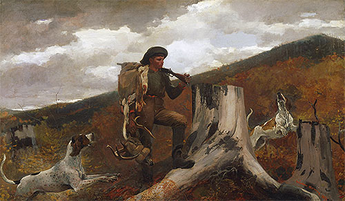 A Huntsman and Dogs, 1891 | Winslow Homer | Painting Reproduction