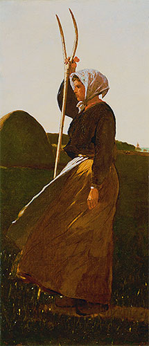 Mädchen mit Heugabel | Winslow Homer | Gemälde Reproduktion