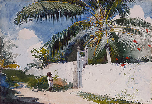 A Garden in Nassau, 1885 by Winslow Homer | Painting Reproduction