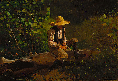 The Whittling Boy, 1873 by Winslow Homer | Painting Reproduction