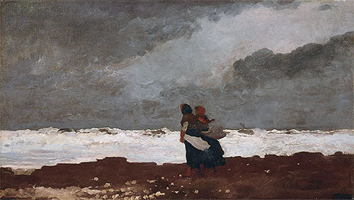 Two Figures by the Sea, 1882 by Winslow Homer | Painting Reproduction