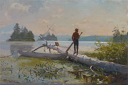 An Adirondack Lake (The Trapper), 1870 | Winslow Homer | Gemälde Reproduktion
