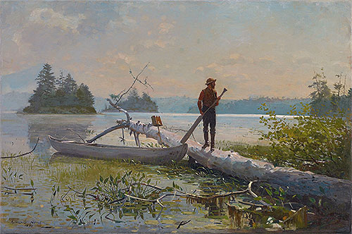 An Adirondack Lake (The Trapper), 1870 by Winslow Homer | Painting Reproduction