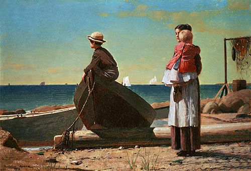 Dad's Coming!, 1873 by Winslow Homer | Painting Reproduction