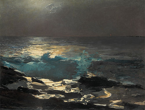 Moonlight, Wood Island Light, 1894 | Winslow Homer | Painting Reproduction