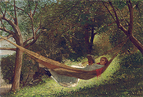 Girl in the Hammock, 1873 by Winslow Homer | Painting Reproduction