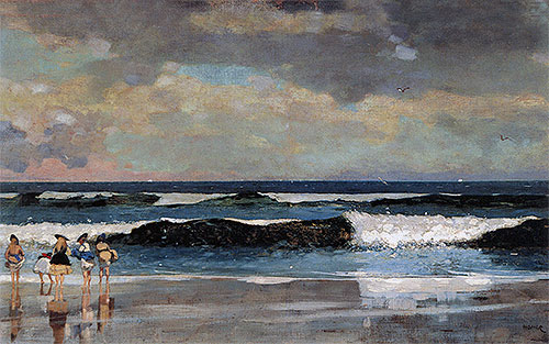 On the Beach, 1869 by Winslow Homer | Painting Reproduction