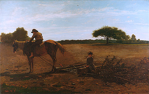 The Brush Harrow, 1865 by Winslow Homer | Painting Reproduction