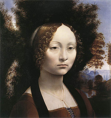 Porträt von Ginevra de Benci, c.1474/78 | Leonardo da Vinci | Gemälde Reproduktion