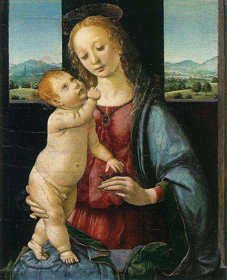 The Dreyfus Madonna (Madonna with a Pomegranate) | Leonardo da Vinci | Painting Reproduction