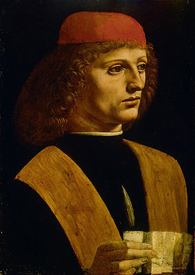 Porträt eines Musikers, c.1485 | Leonardo da Vinci | Gemälde Reproduktion