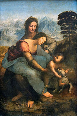 Die Jungfrau und das Kind mit der hl. Anna | Leonardo da Vinci | Gemälde Reproduktion