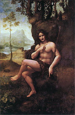 Johannes der Täufer (mit den Attributen des Bacchus) | Leonardo da Vinci | Gemälde Reproduktion