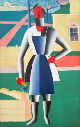Carpenter, 1928 by Kazimir Malevich | Painting Reproduction