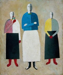 Three girls, 1928 by Kazimir Malevich | Painting Reproduction