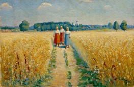 Three women on a path, 1928 by Kazimir Malevich | Painting Reproduction