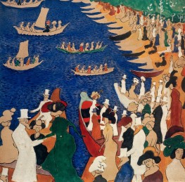 Society at Promenade, 1908 by Kazimir Malevich | Painting Reproduction