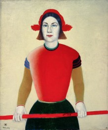 Girl with Red Staff, 1933 by Kazimir Malevich | Painting Reproduction