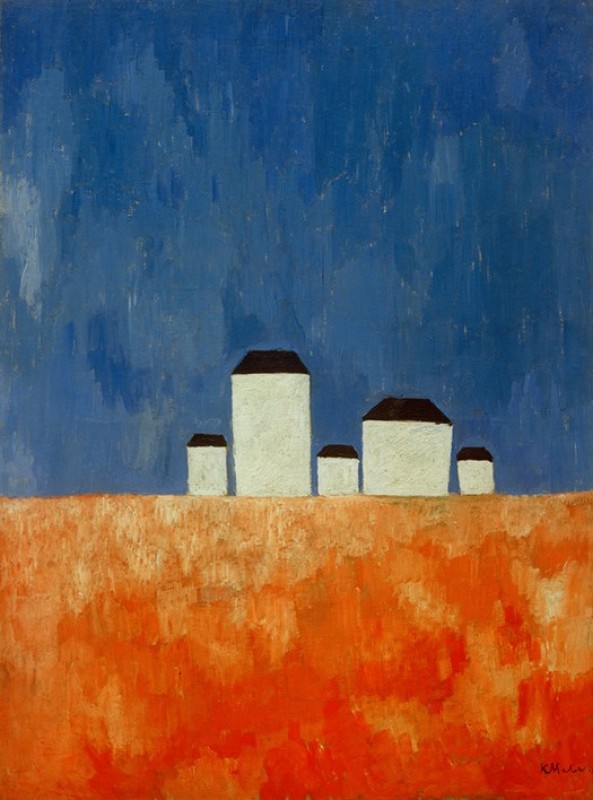 Landscape with Five Houses, 1928 | Kazimir Malevich